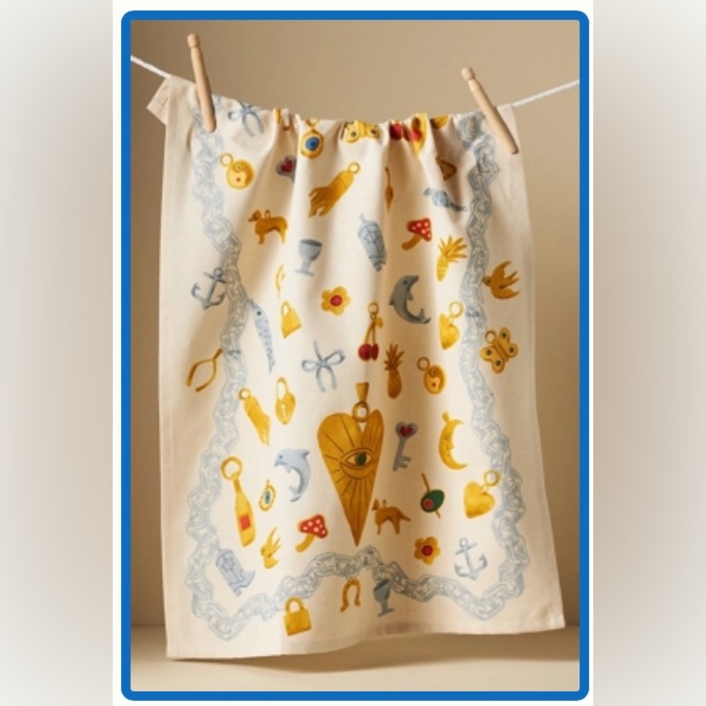 Anthropologie NWT LUCKY CHARM DISH TOWEL
